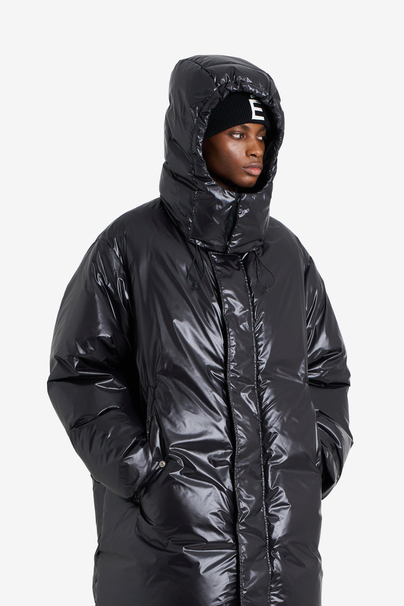 LONG DOWN PARKA SHINY BLACK NOIR 3