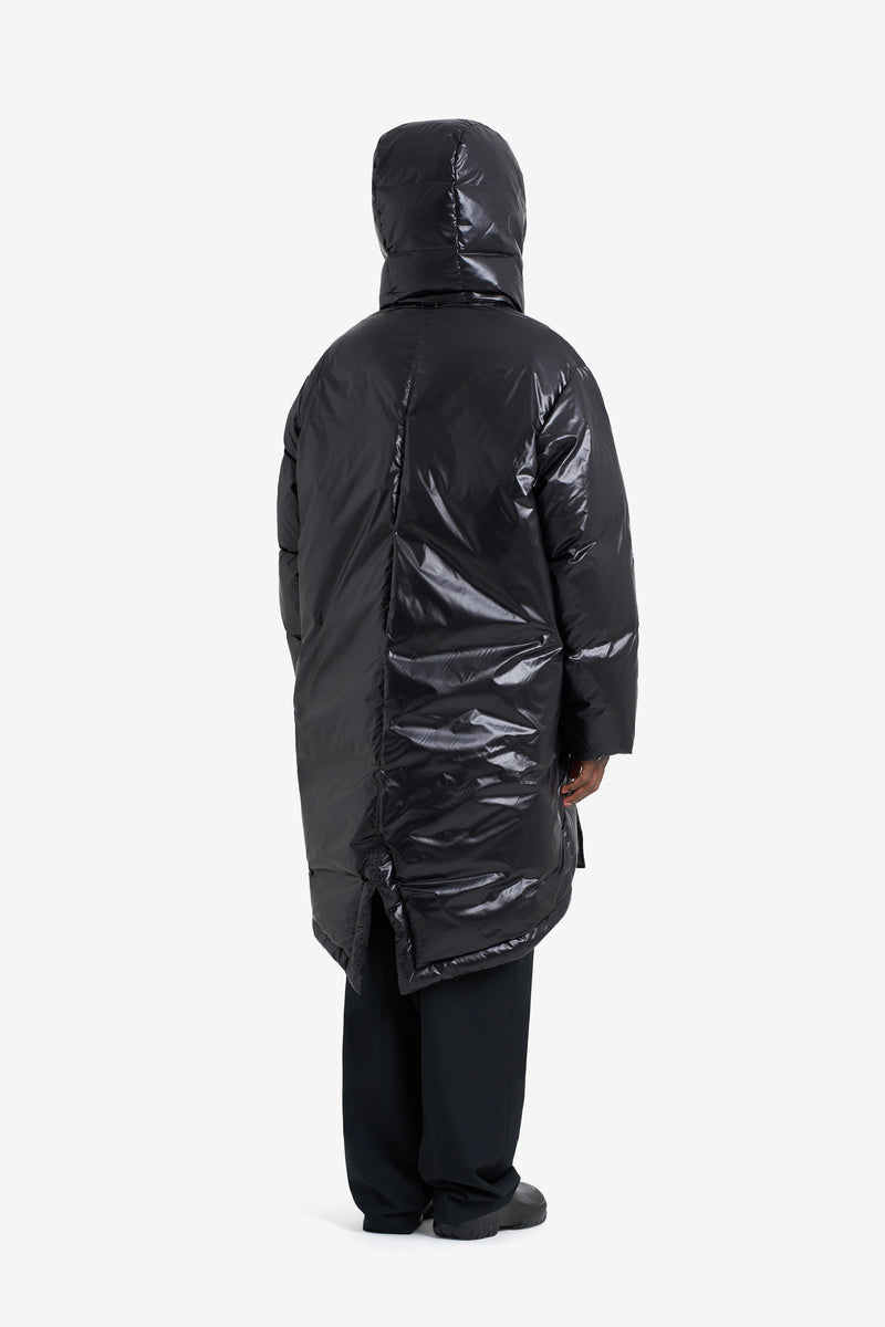 LONG DOWN PARKA SHINY BLACK NOIR 7