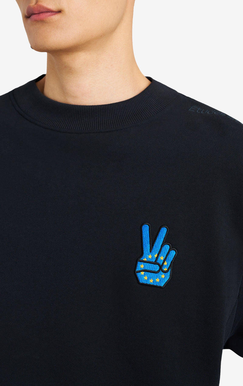 ETUDES STUDIO RELAX CREW NECK PEACE BLACK 4