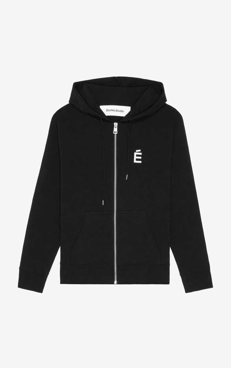 ETUDES STUDIO REGULAR ZIP HOODIE E BLACK 1