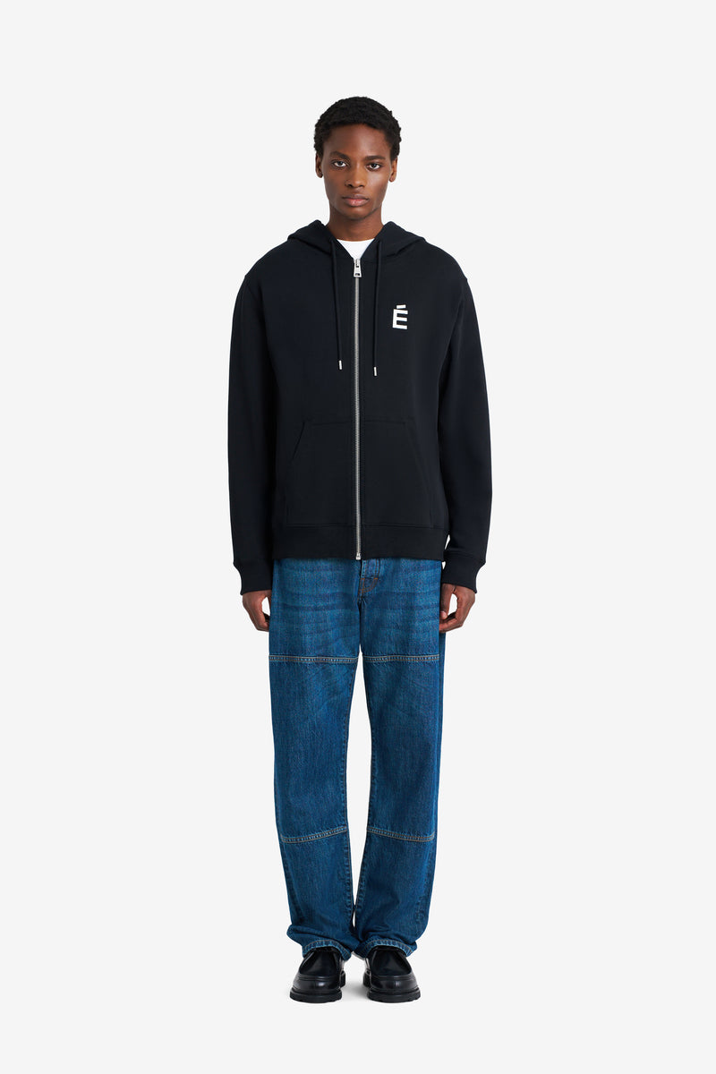 REGULAR ZIP HOODIE É BLACK BLACK 2