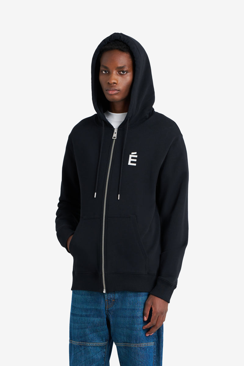 REGULAR ZIP HOODIE É BLACK BLACK 3