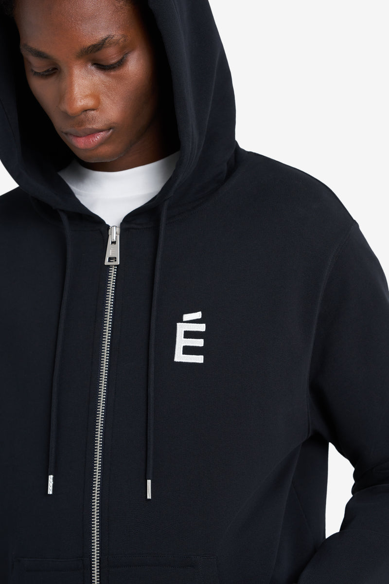 REGULAR ZIP HOODIE É BLACK BLACK 4