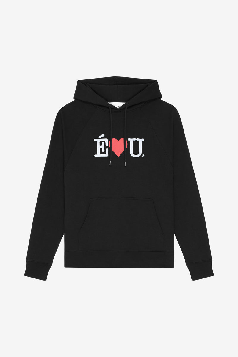 LOOSE HOODIE É L U BLACK BLACK 1