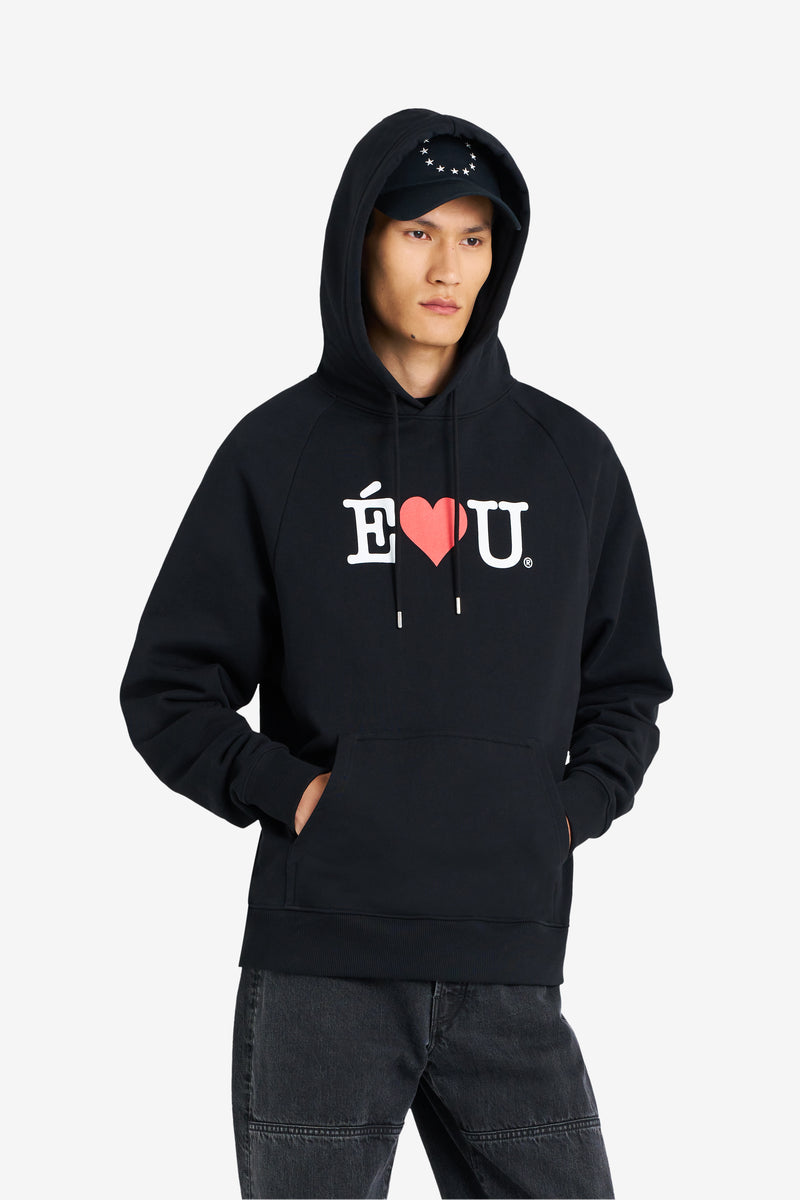 LOOSE HOODIE É L U BLACK BLACK 3