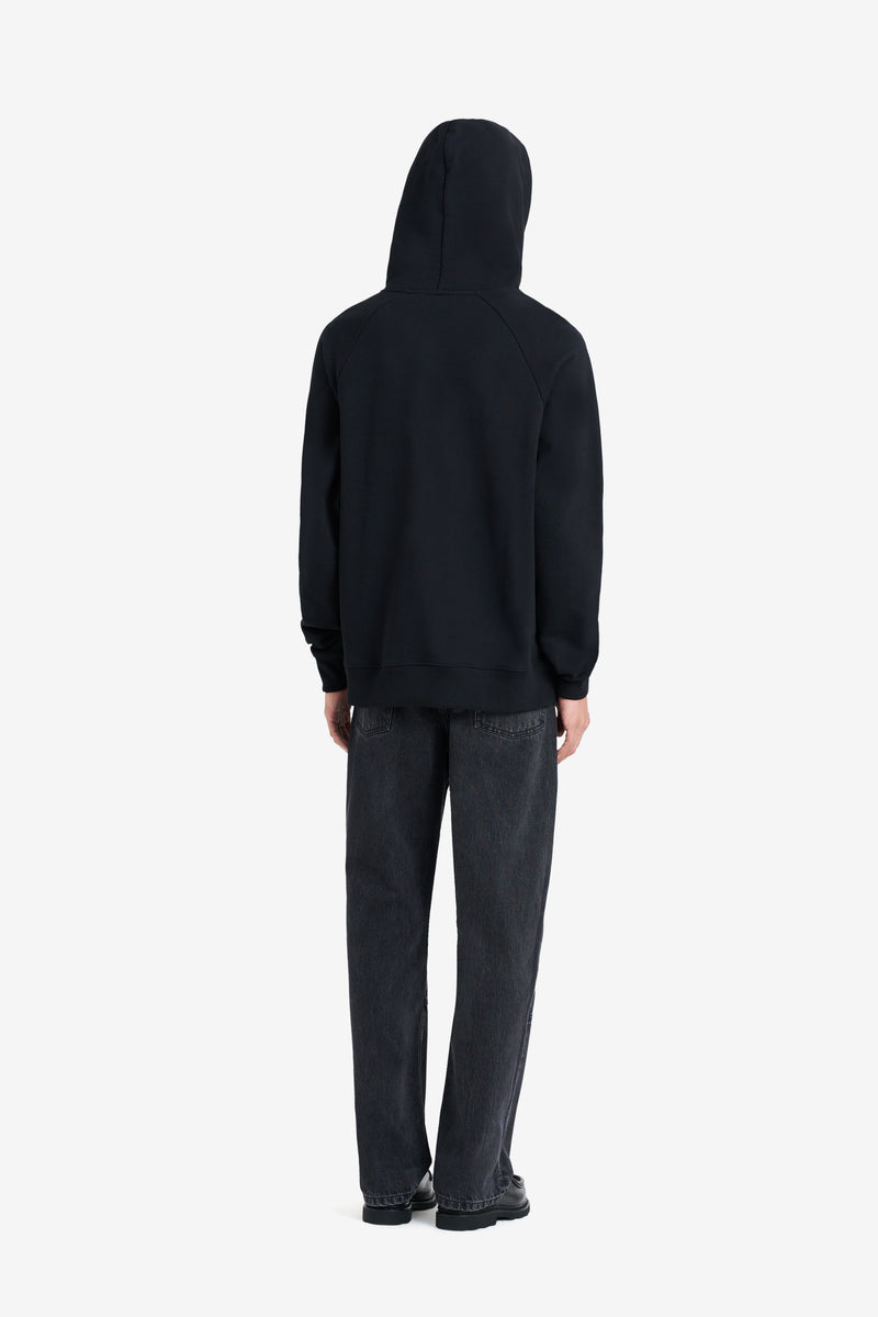 LOOSE HOODIE É L U BLACK BLACK 5