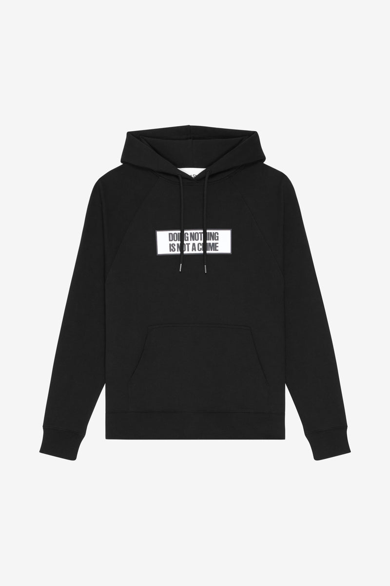 LOOSE HOODIE NOT A CRIME BLACK BLACK 1