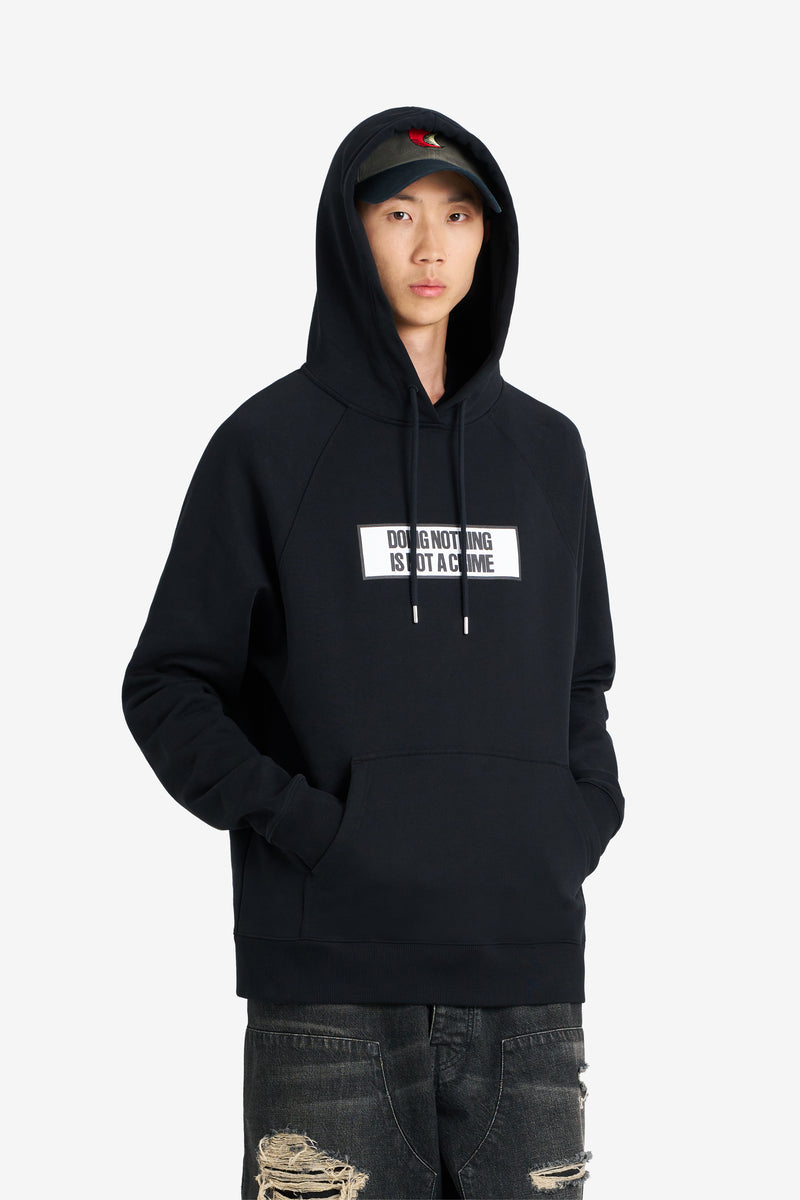 LOOSE HOODIE NOT A CRIME BLACK BLACK 3
