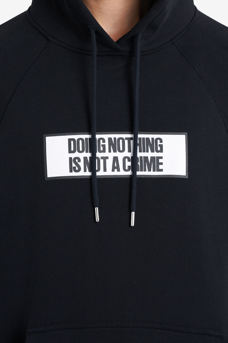 LOOSE HOODIE NOT A CRIME BLACK BLACK 4