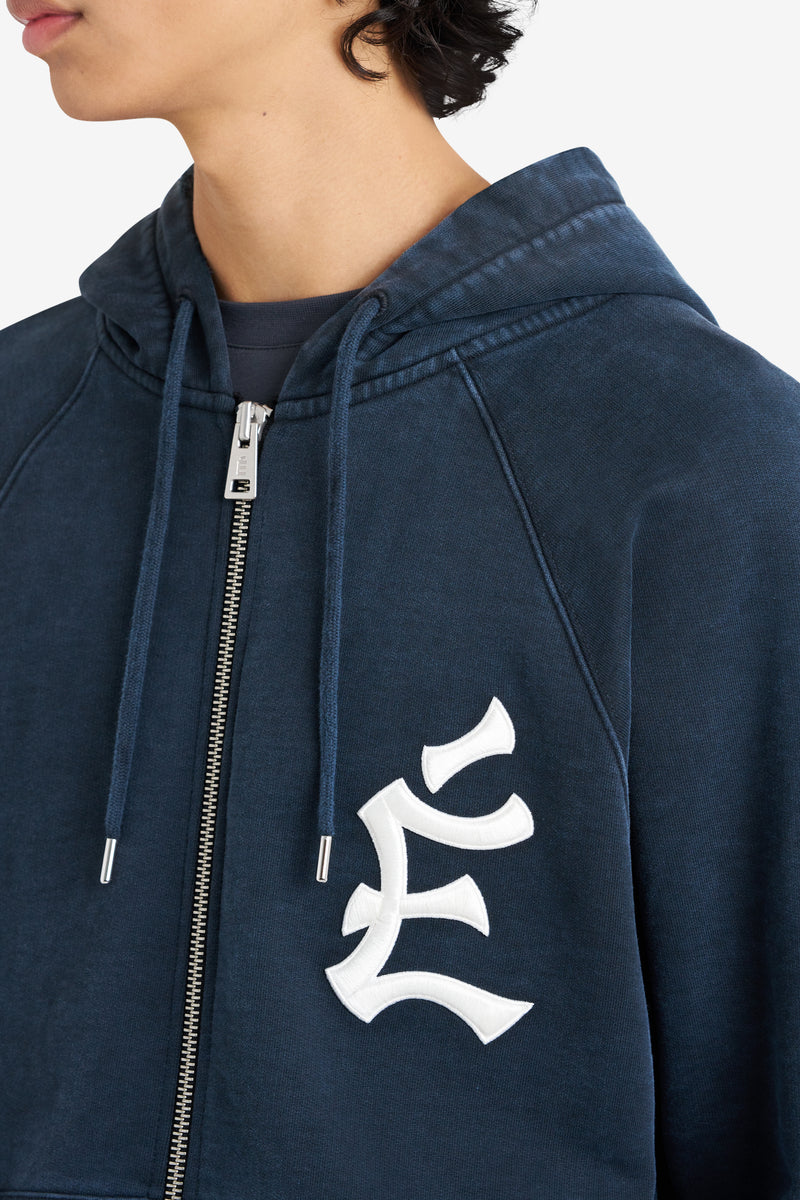 LOOSE ZIPPED HOODIE THE CITY NAVY NAVY 4