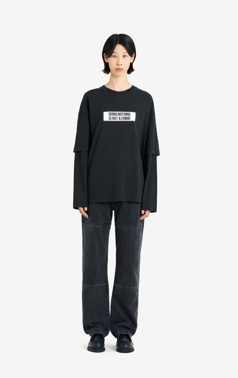 ETUDES STUDIO DOUBLE S TEE SHIRT CRIME BLACK 5