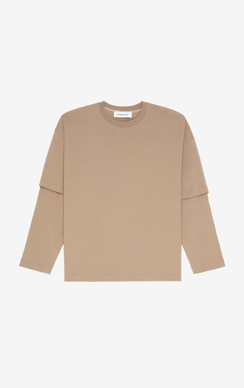 ETUDES STUDIO DOUBLE S TEE SHIRT TAN 1