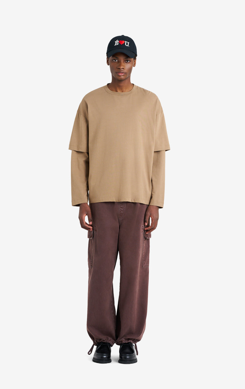 ETUDES STUDIO DOUBLE S TEE SHIRT TAN 2