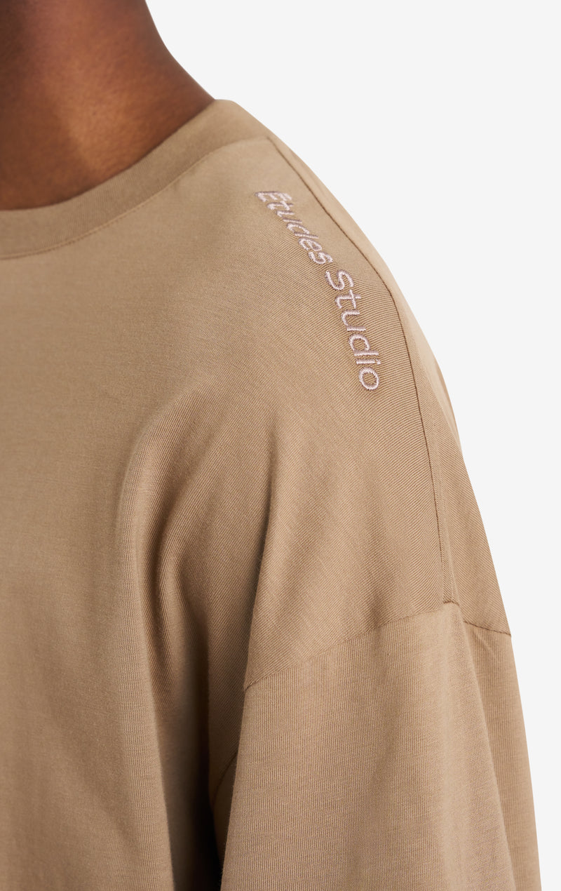 ETUDES STUDIO DOUBLE S TEE SHIRT TAN 4