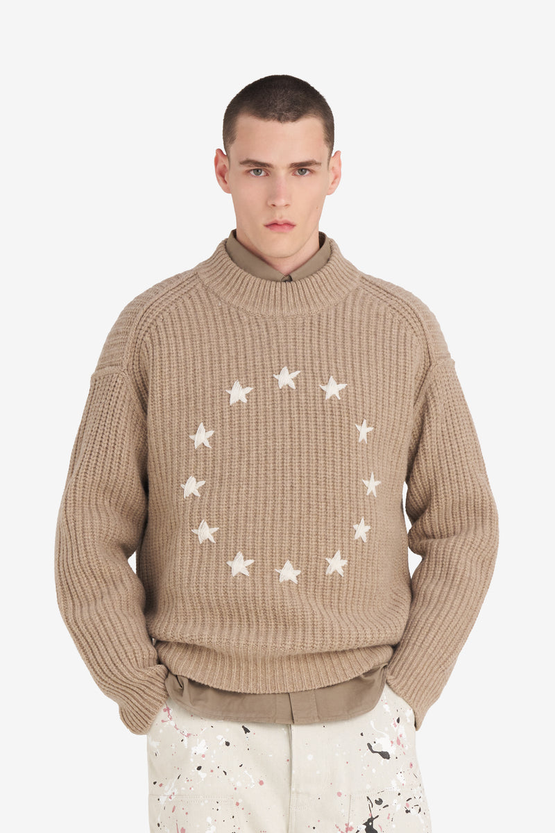 RIBBED ROUND NECK EUROPA BEIGE 2