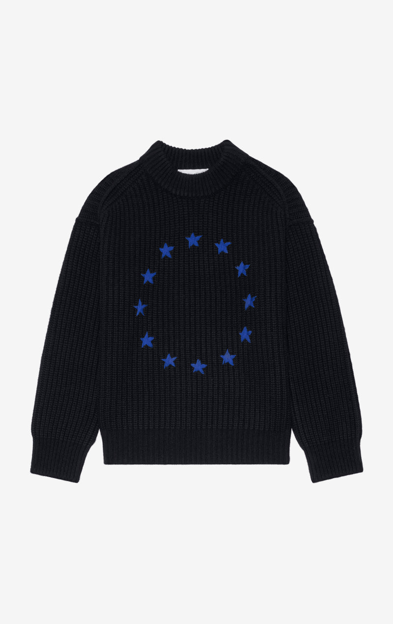 ETUDES STUDIO RIBBED ROUND NECK EUROPA BLACK 1