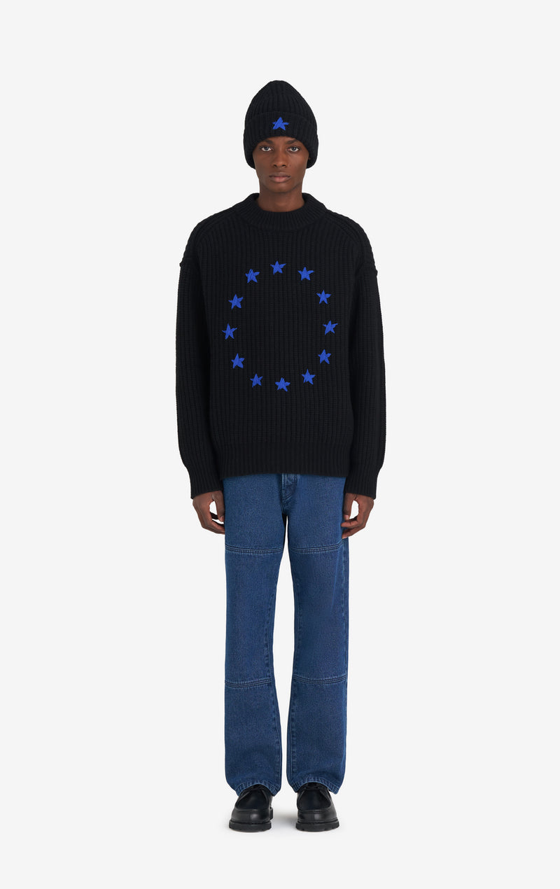 ETUDES STUDIO RIBBED ROUND NECK EUROPA BLACK 3