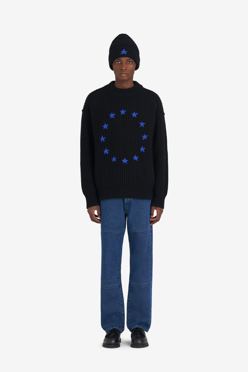 RIBBED ROUND NECK EUROPA BLACK 3