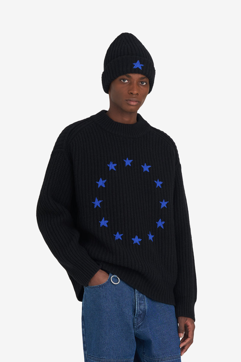 RIBBED ROUND NECK EUROPA BLACK 2