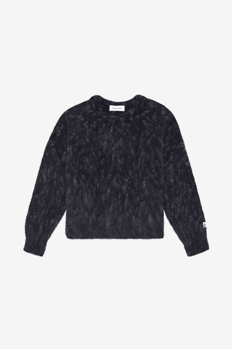 MOHAIR ROUND NECK NAVY 1