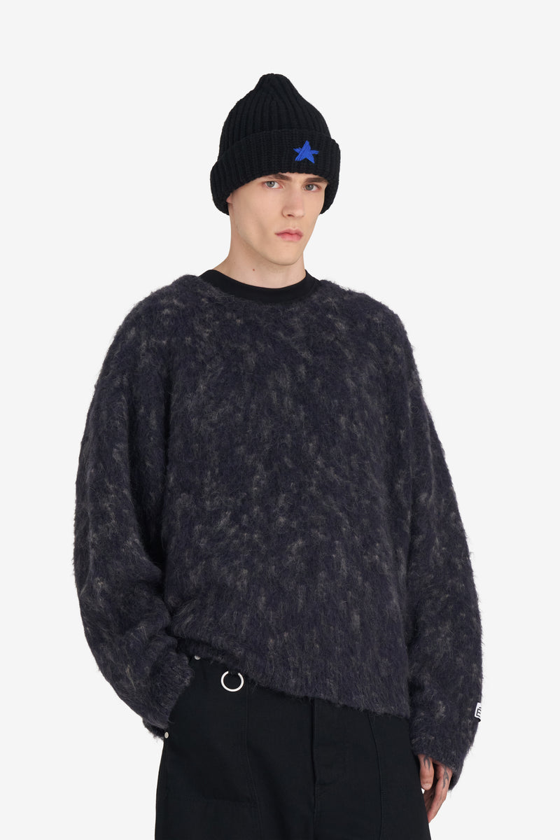 MOHAIR ROUND NECK NAVY 2