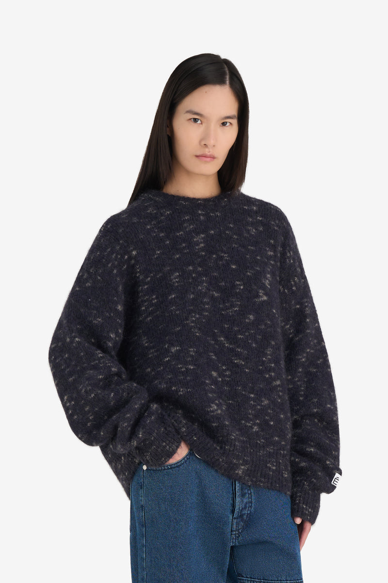MOHAIR ROUND NECK NAVY 3