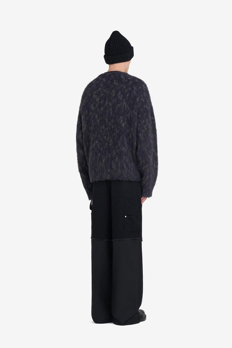 MOHAIR ROUND NECK NAVY 6