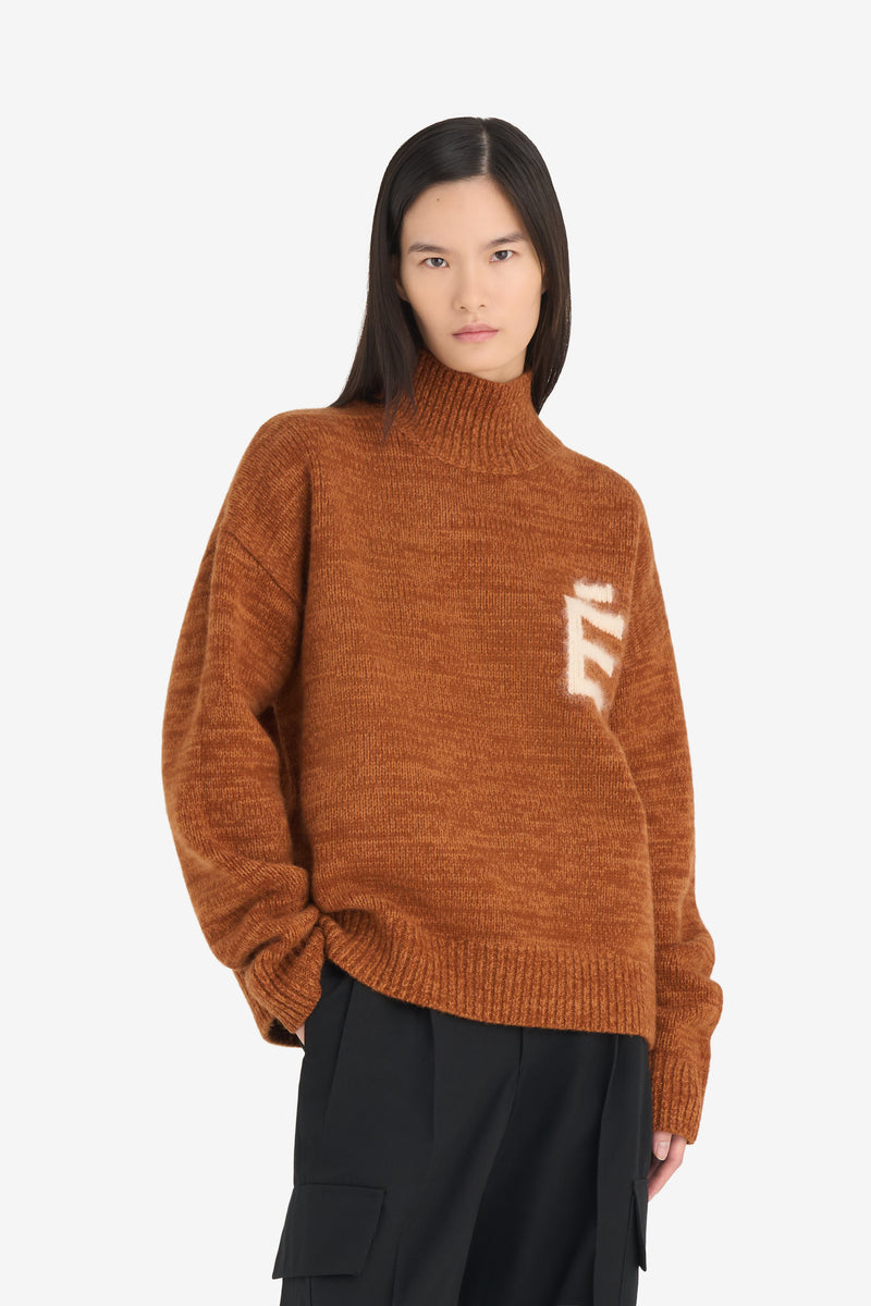 FUNNEL NECK SWEATER É CAMEL 2