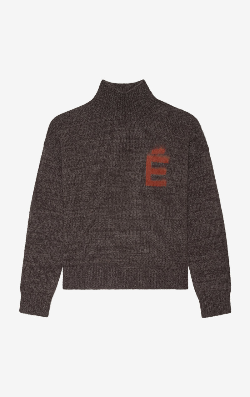 ETUDES STUDIO FUNNEL NECK SWEATER E DARK BROWN 1