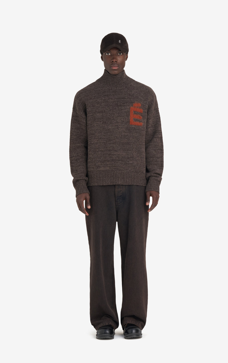 ETUDES STUDIO FUNNEL NECK SWEATER E DARK BROWN 3