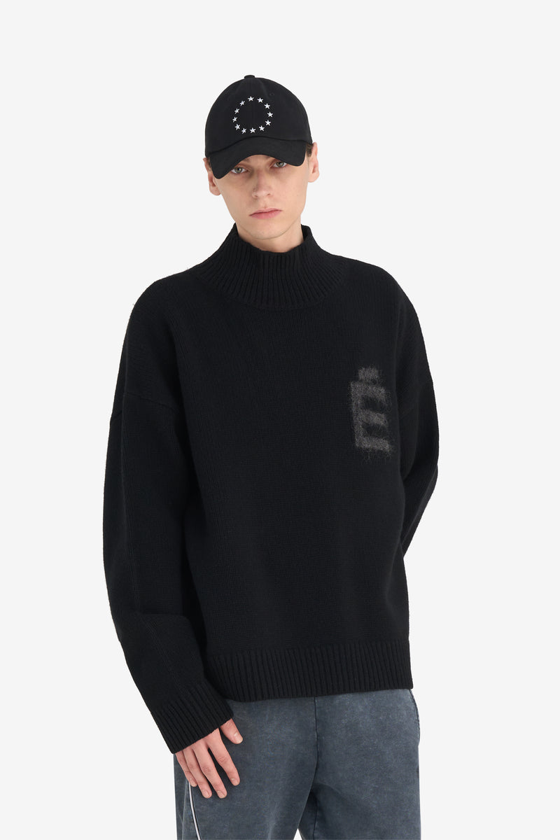 FUNNEL NECK SWEATER É BLACK 3