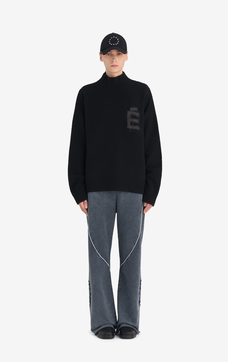 FUNNEL NECK SWEATER É T1 / BLACK