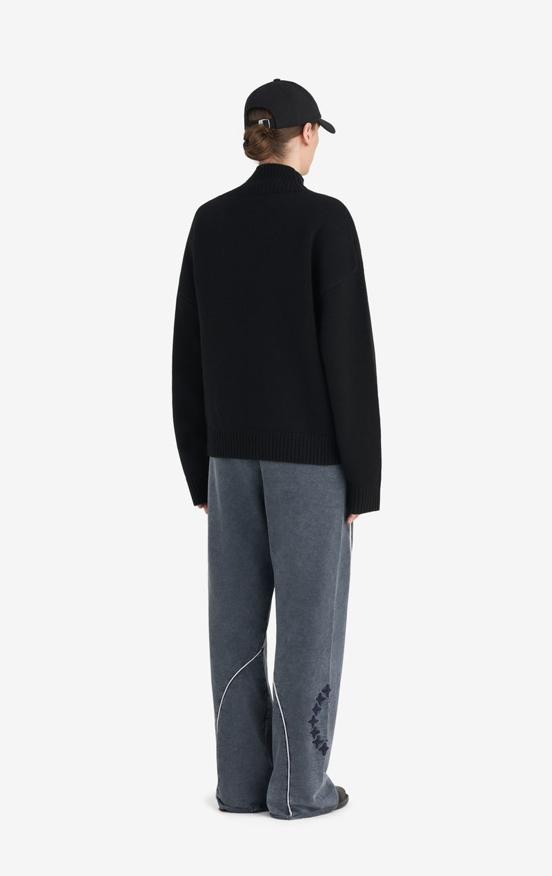 FUNNEL NECK SWEATER É T1 / BLACK