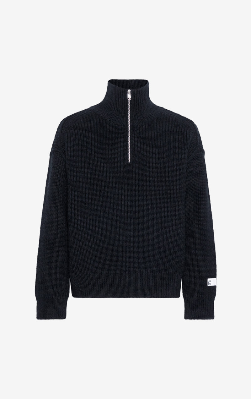 MILITARY RIB HALF ZIP T1 / BLACK