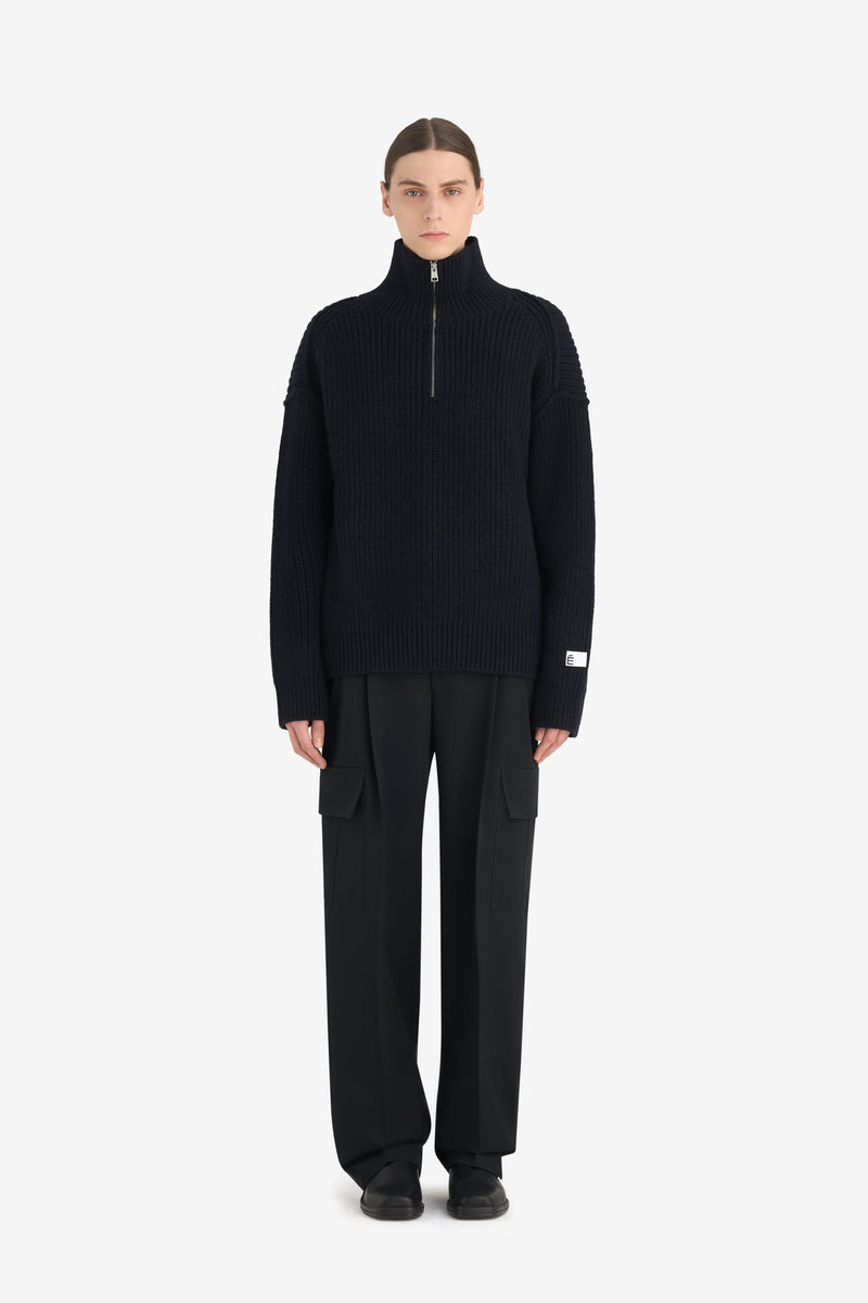 MILITARY RIB HALF ZIP BLACK 3