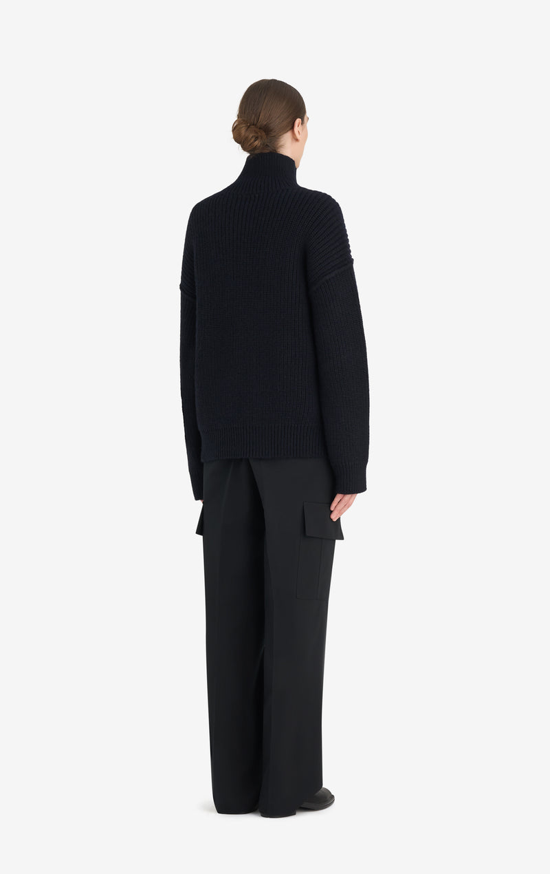 MILITARY RIB HALF ZIP T1 / BLACK