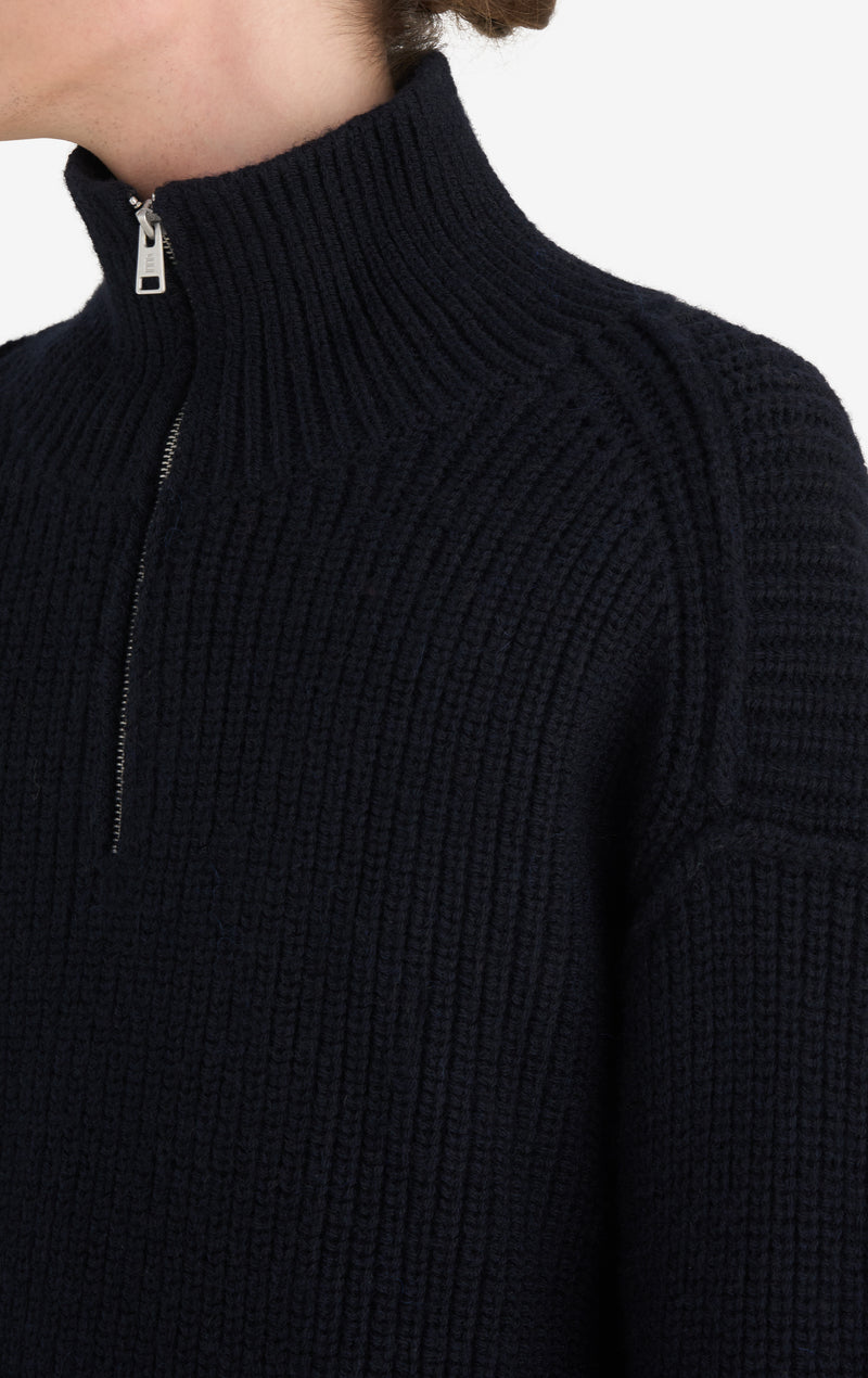 MILITARY RIB HALF ZIP T1 / BLACK