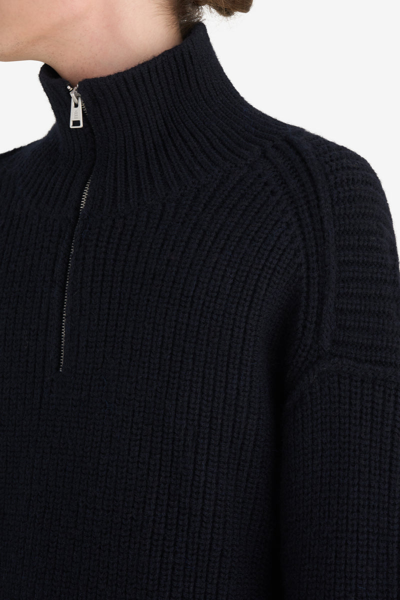 MILITARY RIB HALF ZIP BLACK 5