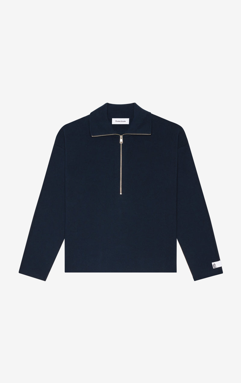 ETUDES STUDIO MILANO HALF ZIP NAVY 1