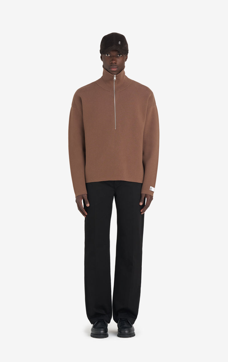 ETUDES STUDIO MILANO HALF ZIP BROWN 3