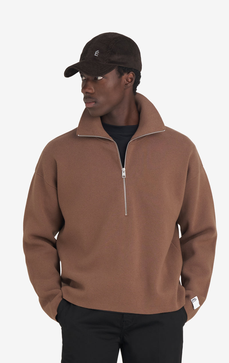 ETUDES STUDIO MILANO HALF ZIP BROWN 2