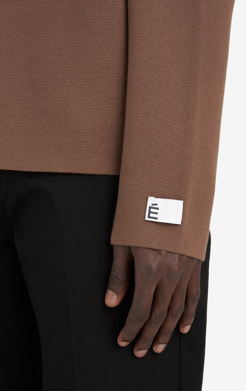 ETUDES STUDIO MILANO HALF ZIP BROWN 5