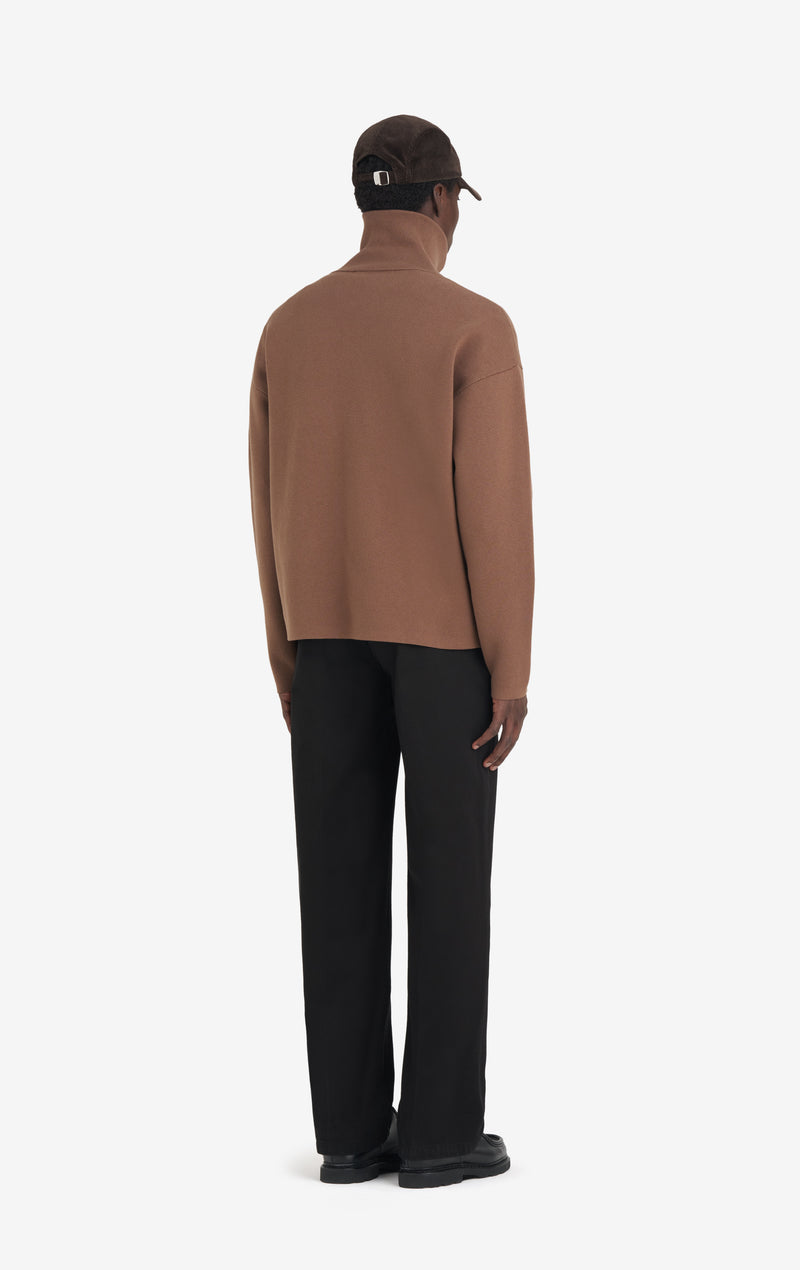 ETUDES STUDIO MILANO HALF ZIP BROWN 4