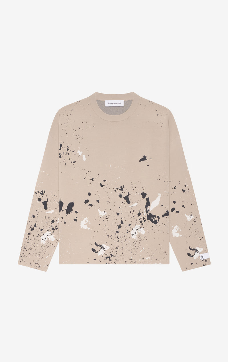 ETUDES STUDIO JACQUARD LONG SLEEVE T-SHIRT SPLASH BEIGE 1