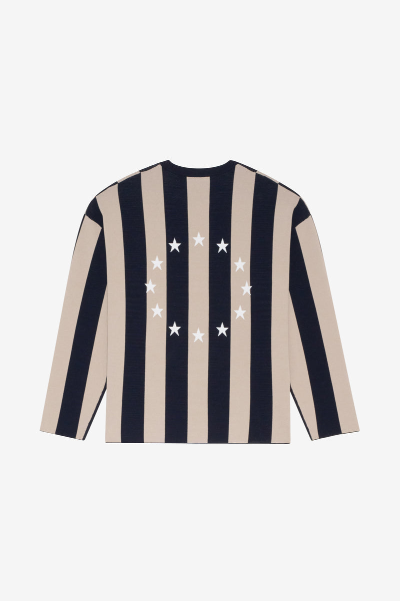 SOCCER LONG SLEEVES T-SHIRT STRIPED NAVY 3