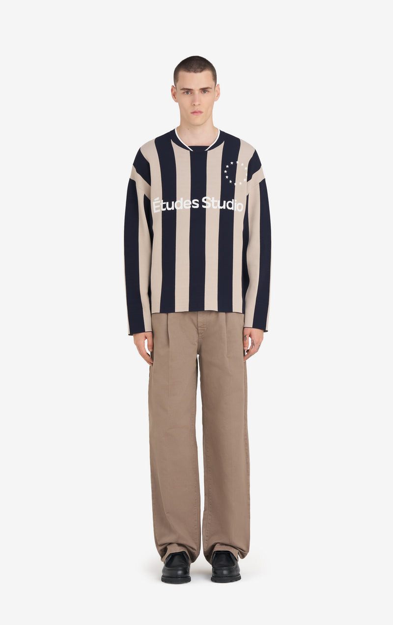 ETUDES STUDIO SOCCER LONG SLEEVE T-SHIRT STRIPED NAVY 4