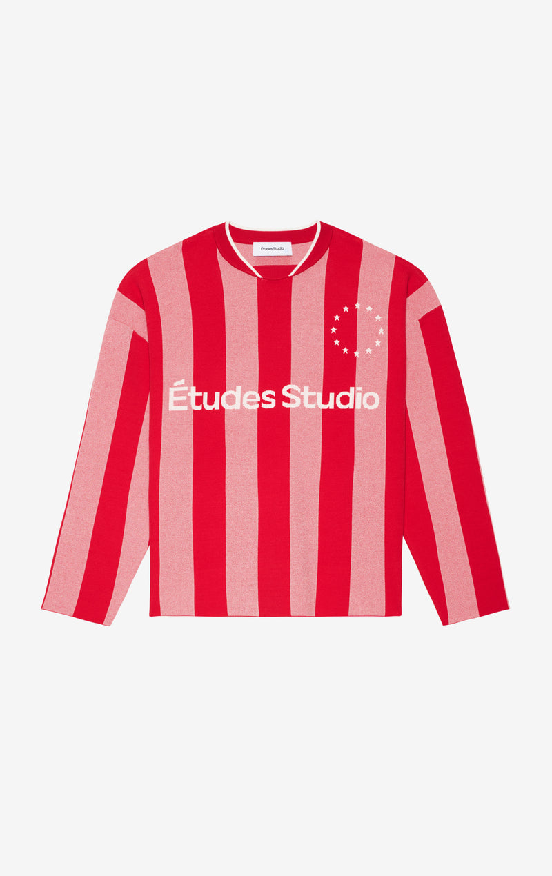 ETUDES STUDIO SOCCER LONG SLEEVE T-SHIRT STRIPED RED 1