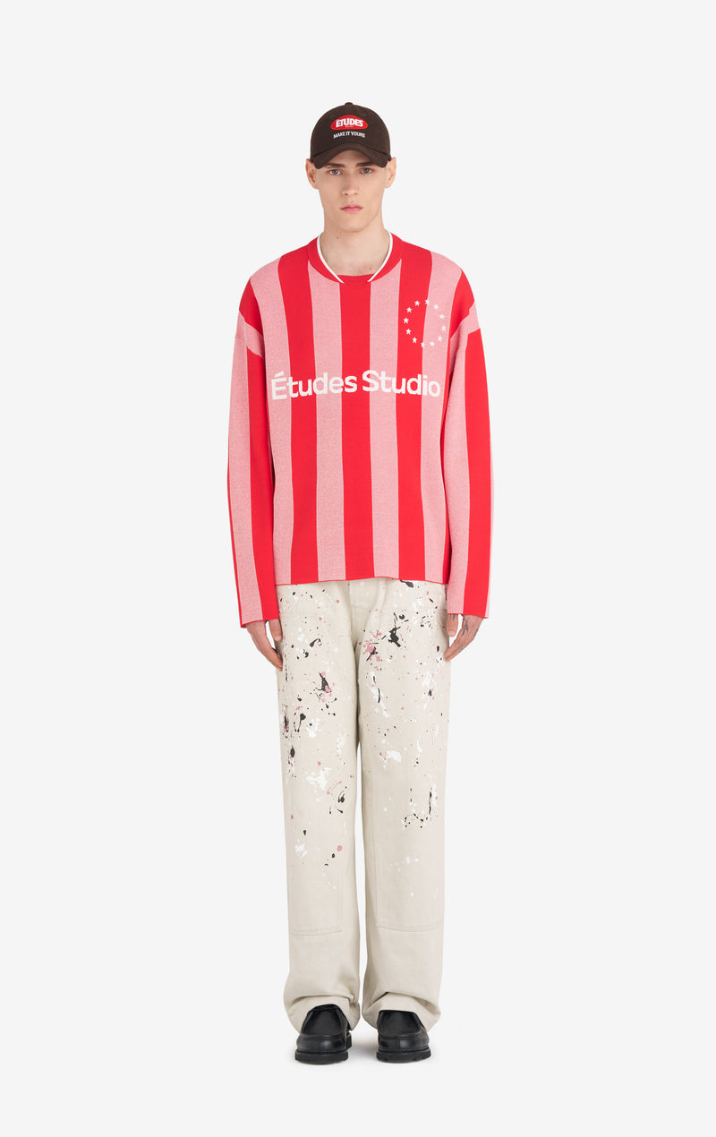 ETUDES STUDIO SOCCER LONG SLEEVE T-SHIRT STRIPED RED 3