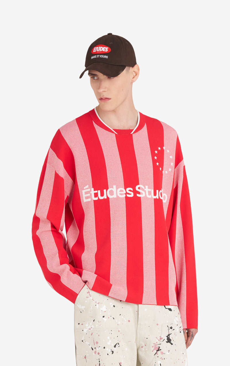 ETUDES STUDIO SOCCER LONG SLEEVE T-SHIRT STRIPED RED 4