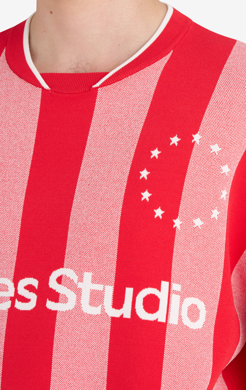 ETUDES STUDIO SOCCER LONG SLEEVE T-SHIRT STRIPED RED 6